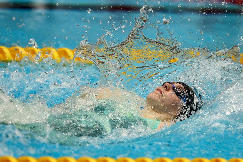 Belgian swimmer Roos Vanotterdijk pictured in action during the 50m backstroke race during the Open Belgian Swimming Championships 2025 (25-27/04), in Antwerp, on Friday 25 April 2025. BELGA PHOTO DAVID PINTENS