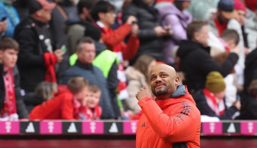 Bayern Munich's Belgian head coach Vincent Kompany looks on prior to the German first division Bundesliga football match between FC Bayern Munich and Union Berlin in Munich, southern Germany, on March 21, 2026.  Karl-Josef HILDENBRAND / AFP