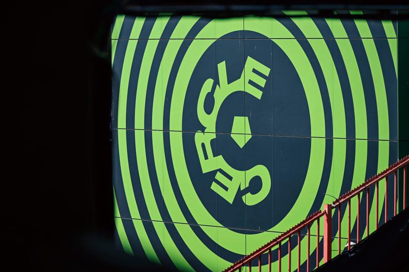 a Cercle Brugge logo pictured at a soccer match between Club Brugge and Cercle Brugge, Sunday 23 August 2026 in Brugge, on day 3 of the 2026-2027 'Jupiler Pro League' first division of the Belgian championship. BELGA PHOTO TOM GOYVAERTS