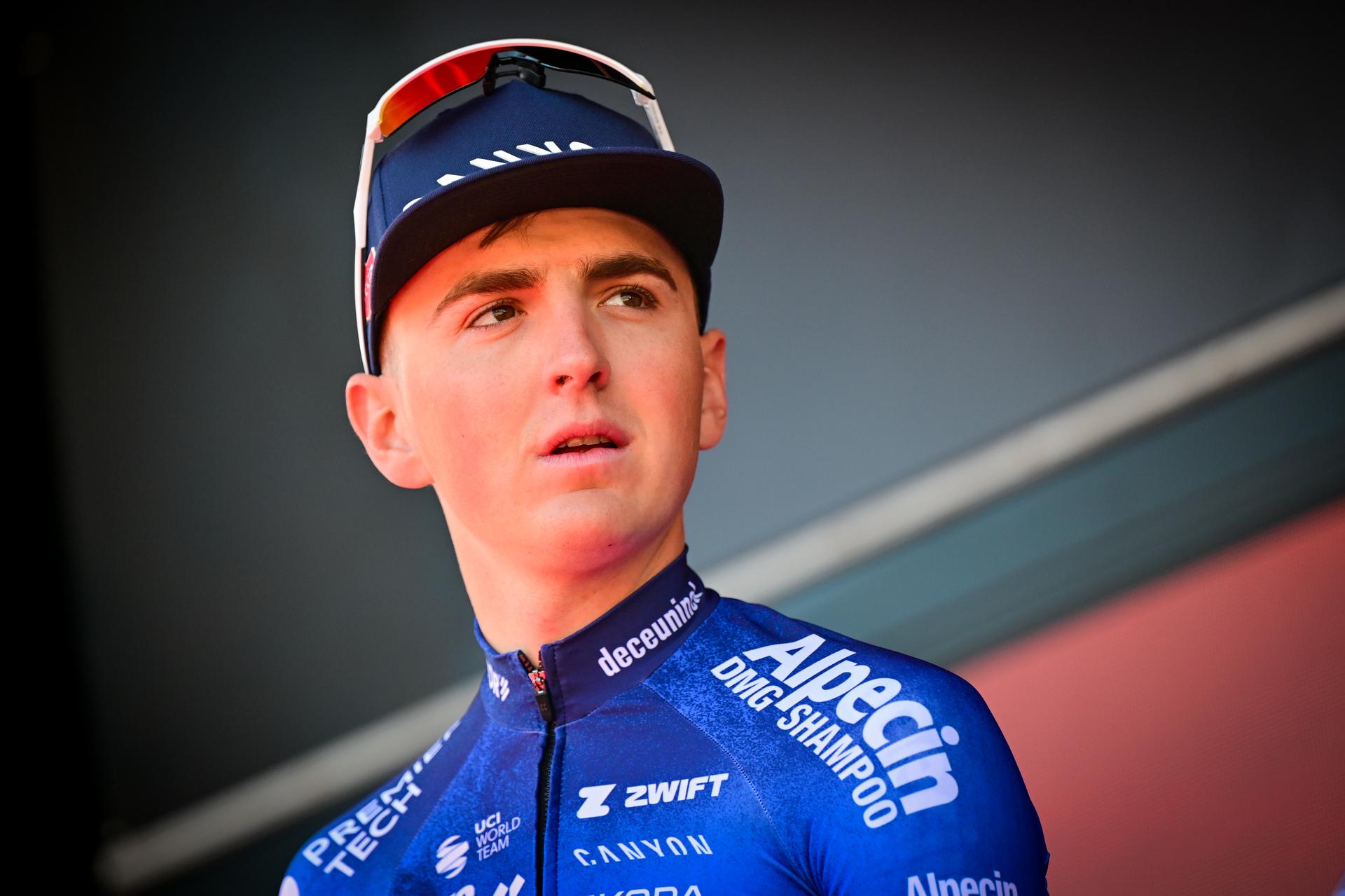 Belgian Emiel Verstrynge of Alpecin-Premier Tech pictured at the start of the men elite 'Amstel Gold Race' one day cycling race, 257,4 km from Maastricht to Valkenburg, The Netherlands, Sunday 19 April 2026. BELGA PHOTO DIRK WAEM