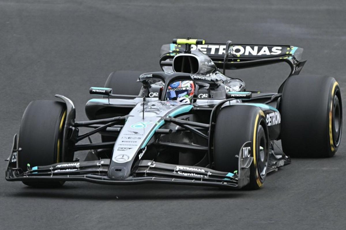 Mercedes' Italian driver Andrea Kimi Antonelli drives during the Formula One Japanese Grand Prix at the Suzuka circuit in Suzuka, Mie prefecture, Japan on April 6, 2025.  MOHD RASFAN / AFP