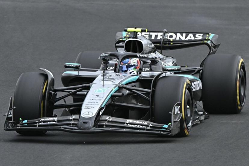 Mercedes' Italian driver Andrea Kimi Antonelli drives during the Formula One Japanese Grand Prix at the Suzuka circuit in Suzuka, Mie prefecture, Japan on April 6, 2025.  MOHD RASFAN / AFP