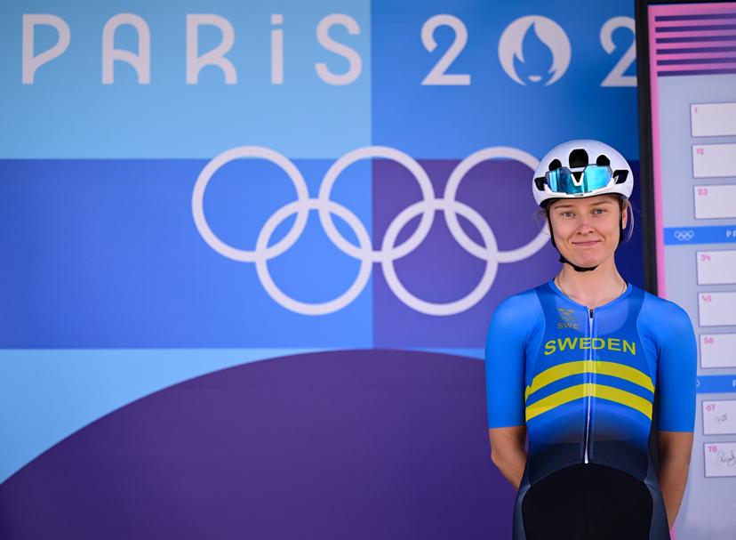 Swedish Caroline Andersson pictured at the start of the women's road race at the Paris 2024 Olympic Games, on Sunday 04 August 2024 in Paris, France. The Games of the XXXIII Olympiad are taking place in Paris from 26 July to 11 August. The Belgian delegation counts 165 athletes competing in 21 sports. BELGA PHOTO LAURIE DIEFFEMBACQ