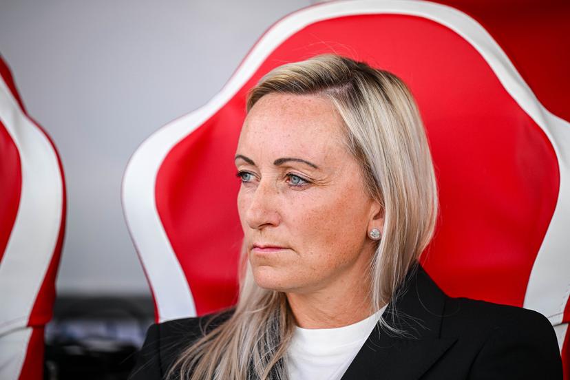 Elisabet GUNNARSDOTTIR head coach of Belgium during the women's UEFA Euro 2025 match between Belgium and Italy at Stade de Tourbillon on July 3, 2025 in Sion, Switzerland. (Photo by Baptiste Fernandez/Icon Sport) BELGIUM ONLY