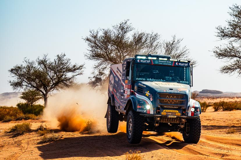 ATTENTION EDITORS - HAND OUT PICTURES - EDITORIAL USE ONLY - MANDATORY CREDIT: 'EUROL RALLYSPORT'  Hand out picture released by Eric Dupain shows the truck of Martin van den Brink, Peter Willemsen and Rijk Mouw during stage 4 of the 2026 Dakar rally race in Al-Ula, Saudi Arabia on Wednesday 07 January 2026.  *** Belga and Belga Editorial Board decline all responsibility regarding the content of this picture. *** PHOTO HAND OUT - EUROL RALLYSPORT