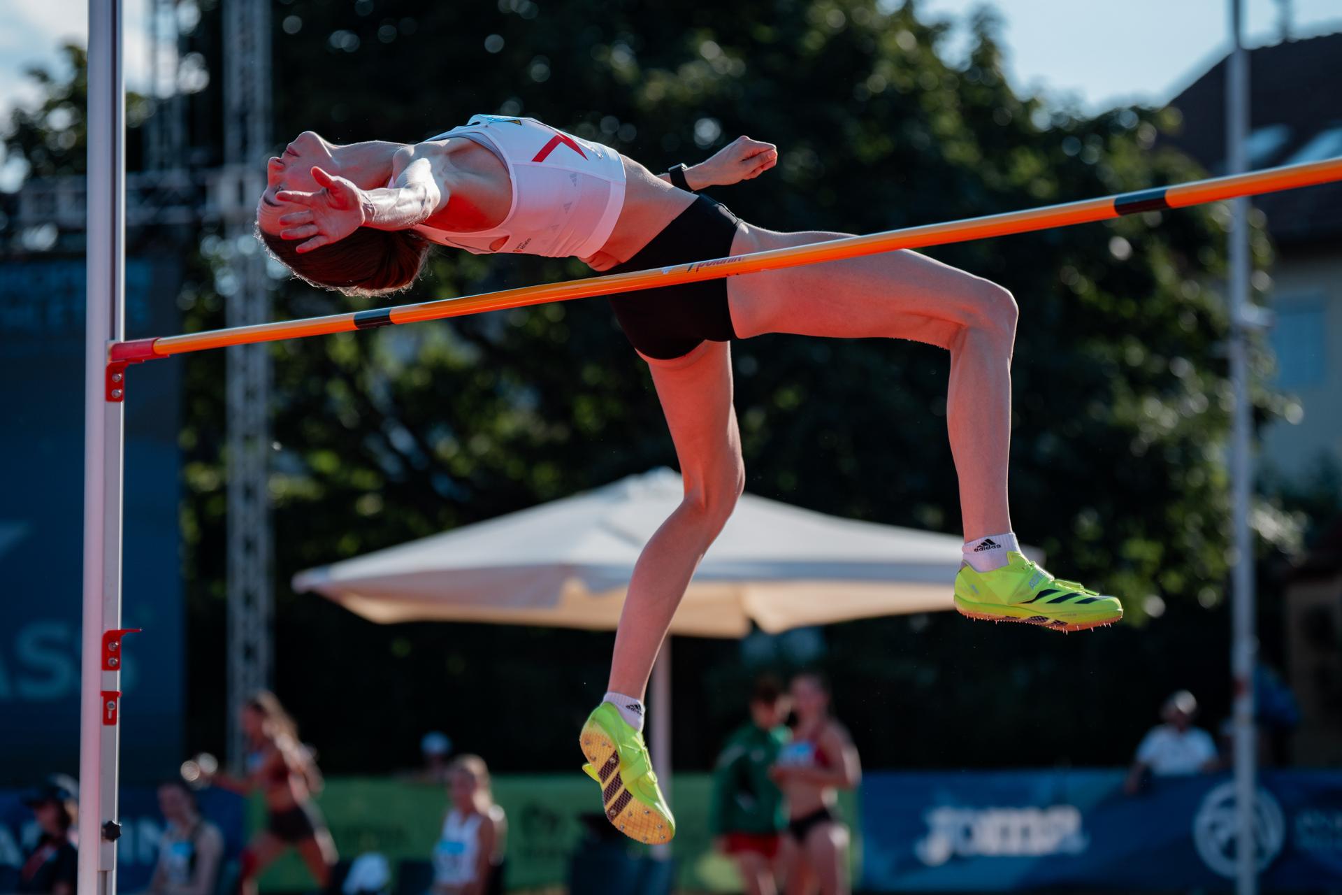 Belgian Merel Maes pictured in action during the European Athletics Team Championships, in Maribor, Slovenia, Sunday 29 June 2025. Team Belgium is competing in the second division on 28 and 29 June. BELGA PHOTO CHIARA MONTESANO
