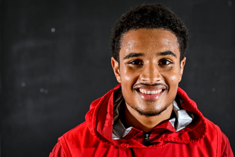 Belgian boxer Ibrahima Diallo pictured during a boxing training session, in Brussels, Tuesday 18 October 2022. BELGA PHOTO DIRK WAEM