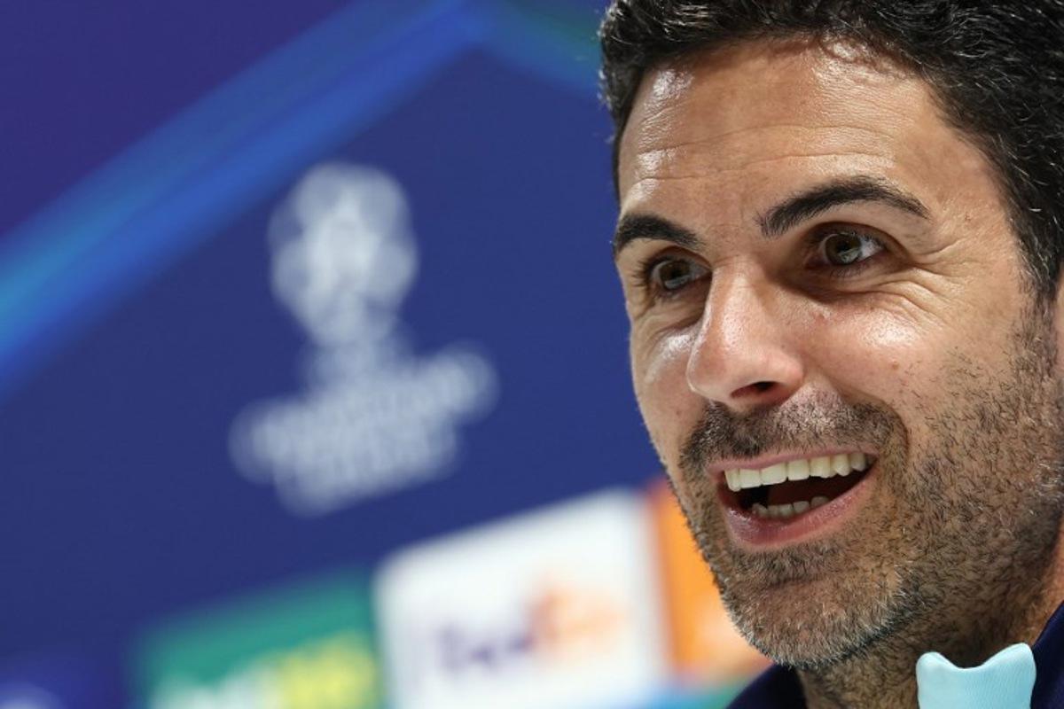 Arsenal's Spanish manager Mikel Arteta speaks during a press conference at the Emirates Stadium in London, on April 28, 2025, on the eve of their UEFA Champions League semi-final first leg football match against Paris Saint-Germain (PSG).  FRANCK FIFE / AFP