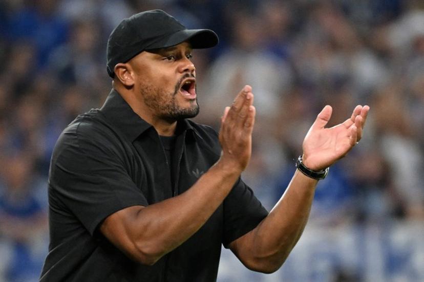 Bayern Munich's Belgian head coach Vincent Kompany reacts from the sidelines during the German first division Bundesliga football match between Schalke 04 and FC Bayern Munich in Gelsenkirchen, western Germany on September 5, 2026.  UWE KRAFT / AFP