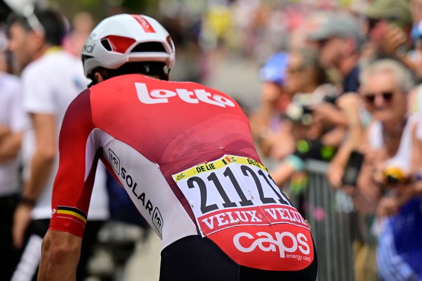 Belgian Arnaud De Lie of Lotto Cycling Team pictured before stage 17 of the 2025 Tour de France cycling race, from Bollene to Valence (161km), on Wednesday 23 July 2025 in France. The 112th edition of the Tour de France starts on Saturday 5 July in Lille, France, and will finish in Paris, France on the 27th of July.   BELGA PHOTO DIRK WAEM