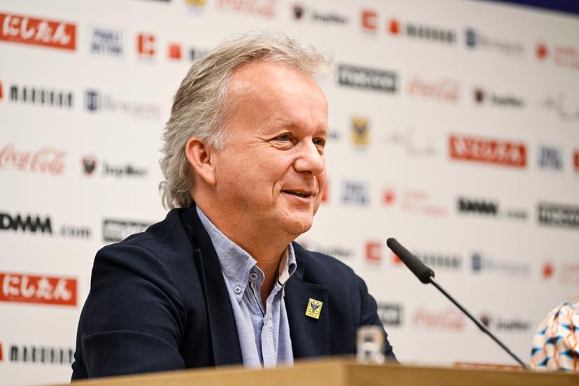 STVV's president David Meekers pictured during a press conference of STVV Sint-Truidense VV to present the launch of the new season 2022-2023, their goals and their new players, in Sint-Truiden, Thursday 14 July 2022. BELGA PHOTO TOM GOYVAERTS