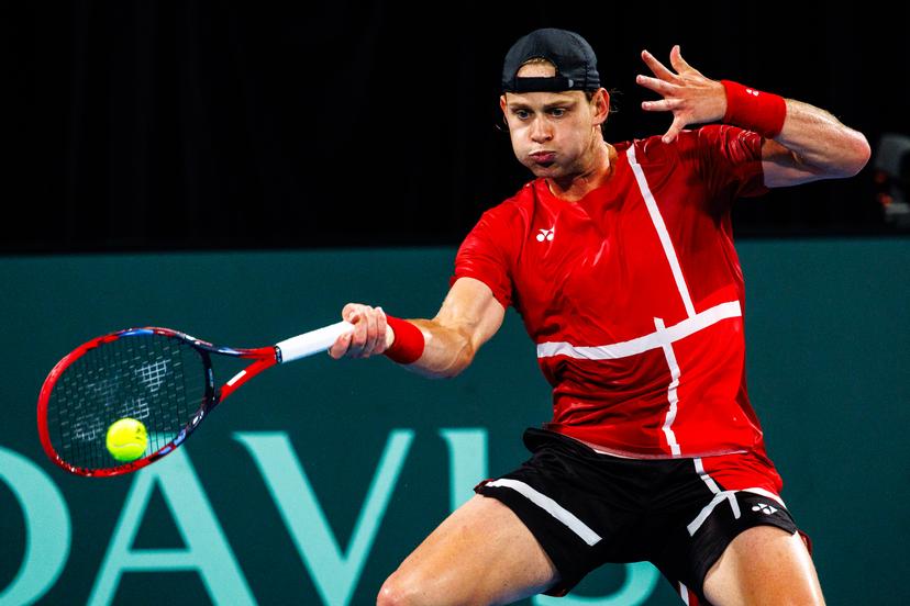Belgian Zizou Bergs pictured in action duringa a tennis match between Belgian Bergs and Australian De Minaur, during the qualifier of the Davis Cup, Sunday 14 September 2025, in Sydney, Australia. Belgium and Australia will compete this weekend in the second round of the Davis Cup qualifiers. BELGA PHOTO PATRICK HAMILTON