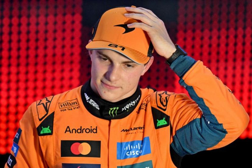 McLaren's Australian driver Oscar Piastri is seen after taking the pole position during sprint qualifying session ahead of the Formula One Qatar Grand Prix at the Lusail International Circuit in Lusail on November 28, 2025.  Andrej ISAKOVIC / AFP