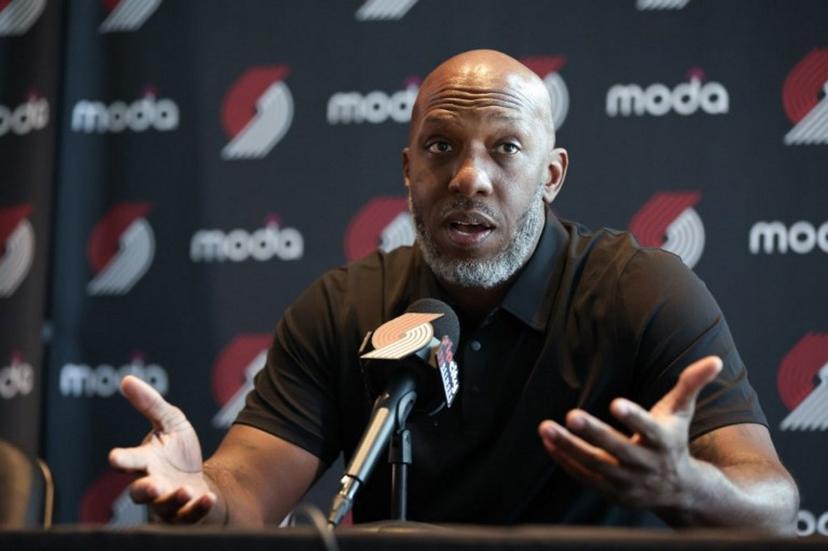 (FILES) Head coach Chauncey Billups of the Portland Trail Blazers speaks during a press conference at Moda Center on July 21, 2025 in Portland, Oregon. Billups was arrested on October 23, 2025, in connection with an illegal gambling probe.  Amanda Loman / GETTY IMAGES NORTH AMERICA / AFP