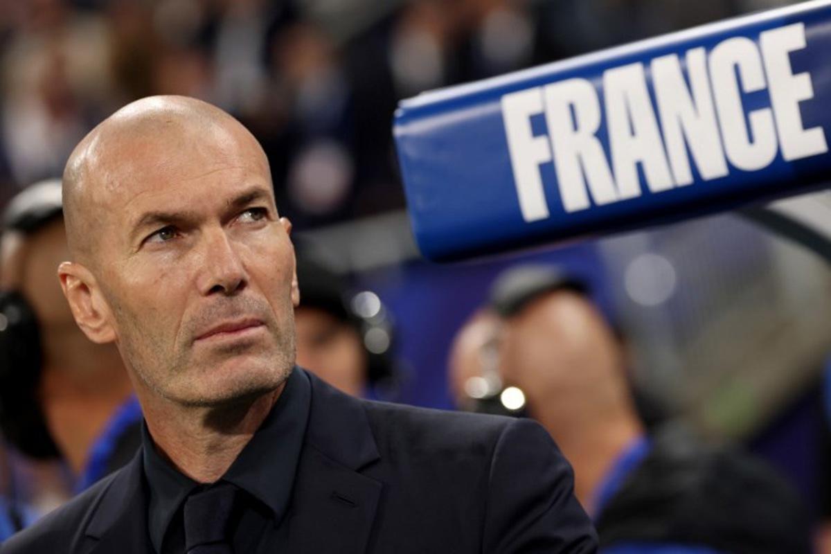 France's head coach Zinedine Zidane looks on prior to the UEFA Nations League, league A day 3: Group 1, football match between France and Italy at the Stade de France stadium in Saint-Denis, near Paris, on October 2, 2026.  FRANCK FIFE / AFP