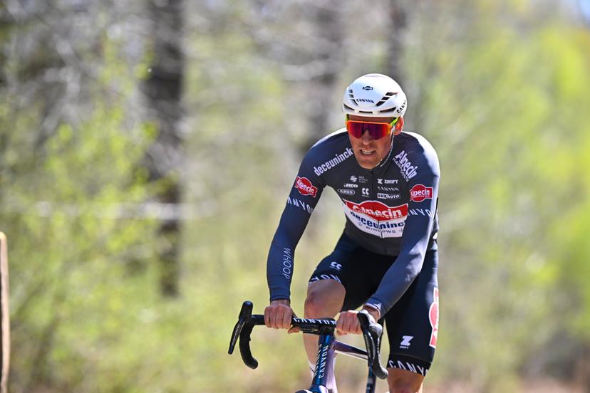 Belgian Timo Kielich of Alpecin-Deceuninck pictured during the reconnaissance of the track of this year's one-day cycling race Paris-Roubaix, around Roubaix, France, Friday 11 April 2025. BELGA PHOTO JASPER JACOBS