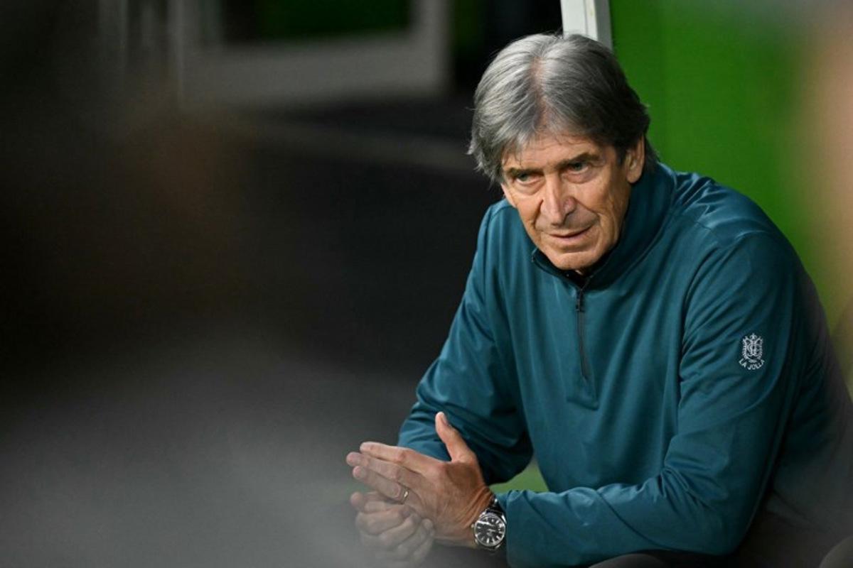 Real Betis' Chilean head coach Manuel Pellegrini looks on prior to the UEFA Conference League final football match between Real Betis and Chelsea FC in Wroclaw on May 28, 2025.   Sergei GAPON / AFP