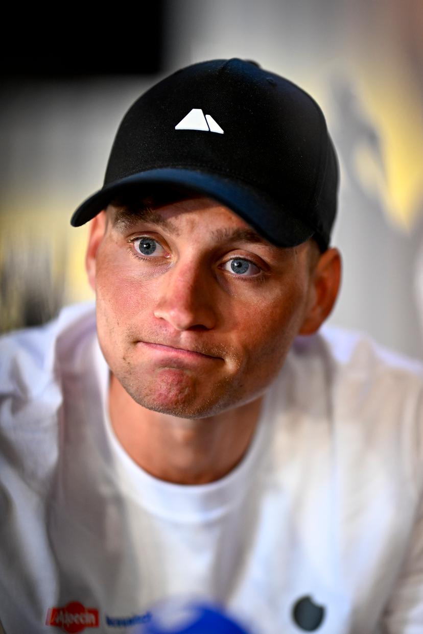 Dutch Mathieu van der Poel of Alpecin-Deceuninck pictured during a press conference of the headliners of the Tour de France 2025 cycling race, Thursday 03 July 2025, in Lille, France. The 112th edition of the Tour de France starts on Saturday 5 July in Lille, France, and will finish in Paris, France on the 27th of July. BELGA PHOTO JASPER JACOBS
