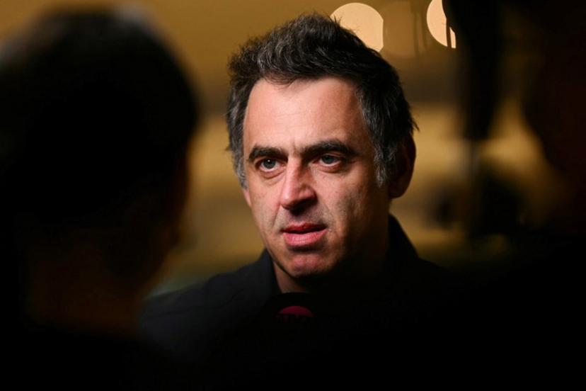 England snooker player Ronnie O'Sullivan reacts as he speaks to the press during the media day launching the start of the World Snooker Championship 2025 at Crucible Theatre on April 18, 2025 in Sheffield, northern England. The World Snooker Championship 2025 will take place from April 19 to May 5, 2025. Oli SCARFF / AFP