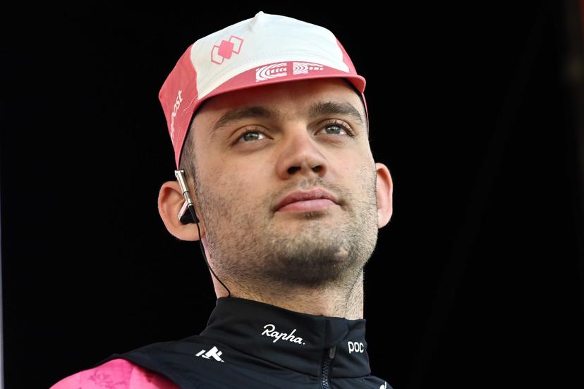 Danish Kasper Asgreen of EF Education-EasyPost pictured during the team presentation ahead of the Kuurne-Brussels-Kuurne one day cycling race, 196,9 km from Kuurne to Kuurne via Brussels, Sunday 02 March 2025. BELGA PHOTO DIRK WAEM