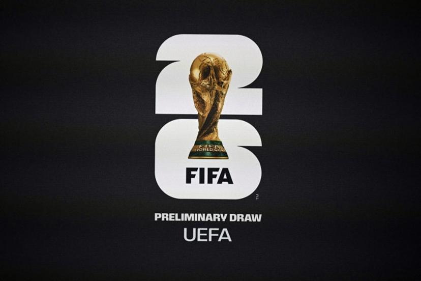The logo of the European qualifiers for the 2026 Fifa World Cup  is pictured ahead of the event at the FIFA headquarters in Zurich, on December 13, 2024.  Fabrice COFFRINI / AFP
