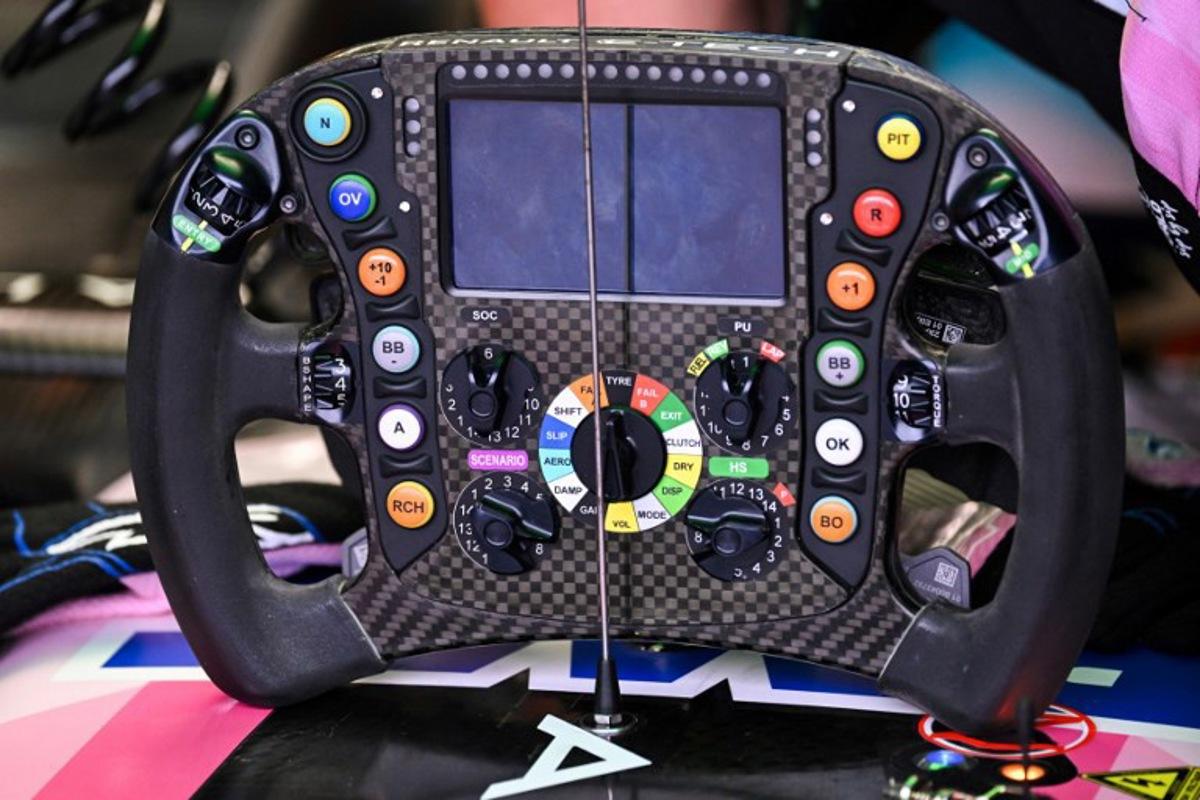 This photograph shows the wheel of Alpine's French driver Pierre Gasly car in his garage during the third practice session at The Circuit Zandvoort, western Netherlands, on August 24, 2024, ahead of the Formula One Dutch Grand Prix. The Formula One Zandvoort Grand Prix race will take place on August 25, 2024. JOHN THYS / AFP