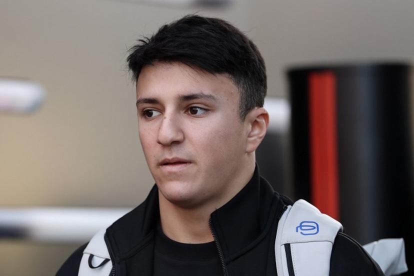 RB's French driver Isack Hadjar arrives ahead of the first practice session for the Las Vegas Formula One Grand Prix at the Las Vegas Strip Circuit in Las Vegas, Nevada, on November 20, 2025.  Patrick T. Fallon / AFP