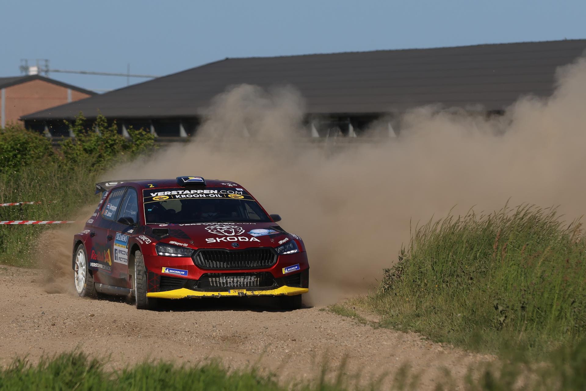 ATTENTION EDITORS - HAND OUT PICTURES - EDITORIAL USE ONLY - MANDATORY CREDIT 'BRC'  This handout picture, distributed by Eric Dupain, shows  Jos Verstappen and Renaud Jamoul in action during the Sezoensrally rally race of the BRC 2025 in Bocholt on Friday 16 May 2025.  BELGA PHOTO HANDOUT BRC