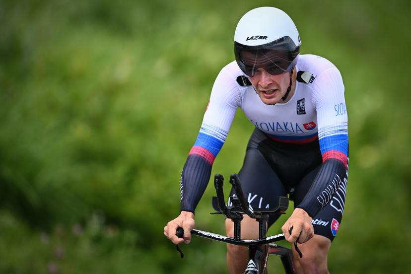 Slovenian Lukas Kubis pictured in action during the men time trial cycling event, a 42,4 km race, on the sixth day of the 'Tokyo 2020 Olympic Games' in Tokyo, Japan on Wednesday 28 July 2021. The postponed 2020 Summer Olympics are taking place from 23 July to 8 August 2021. BELGA PHOTO JASPER JACOBS