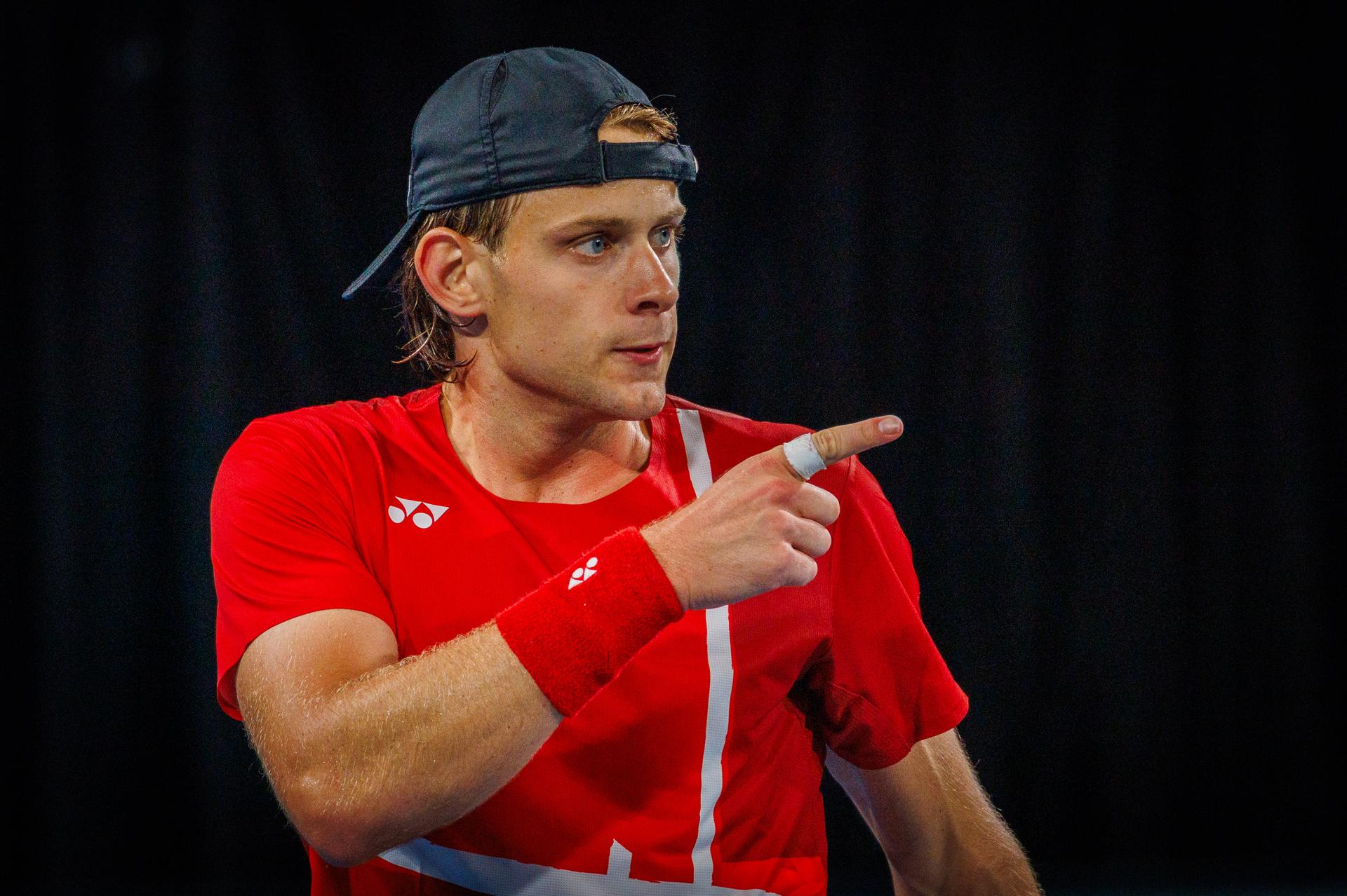 Belgian Zizou Bergs pictured in action duringa a tennis match between Belgian Bergs and Australian Thompson, during the qualifier of the Davis Cup, Saturday 13 September 2025, in Sydney, Australia. Belgium and Australia will compete this weekend in the second round of the Davis Cup qualifiers. BELGA PHOTO PATRICK HAMILTON