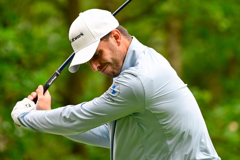 Belgian Alan De Bondt pictured during the first round (1/4) at the 2024 Soudal Open DP World Tour golf tournament, in Schilde, Thursday 23 May 2024. The 2024 Soudal Open takes place from 23 to 26 May at the Rinkven Golf Club in Schilde. BELGA PHOTO DIRK WAEM