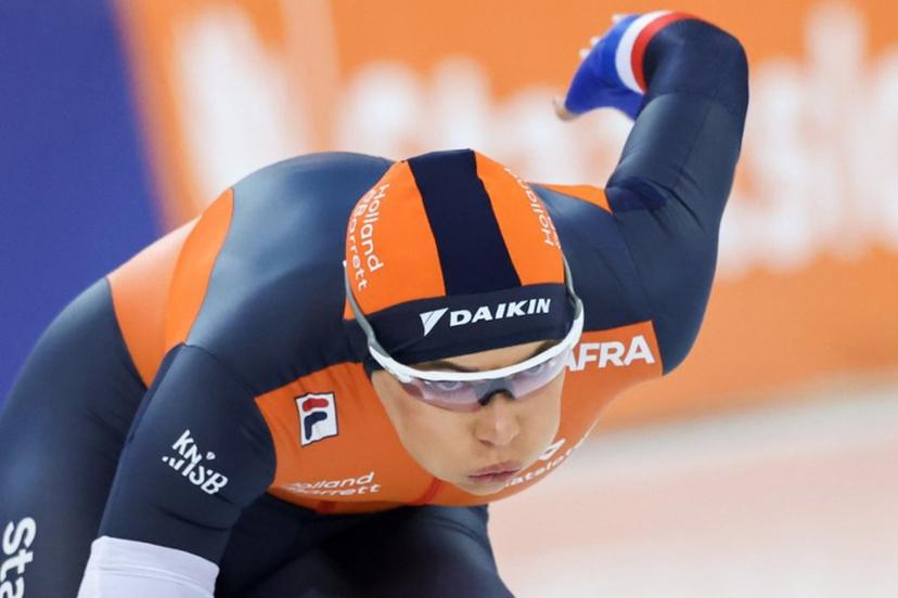 The Netherlands' Femke Kok competes in the Women's 500m event of the ISU World Speed Skating Championships in Hamar, Norway on March 14, 2025.  Geir Olsen / NTB / AFP