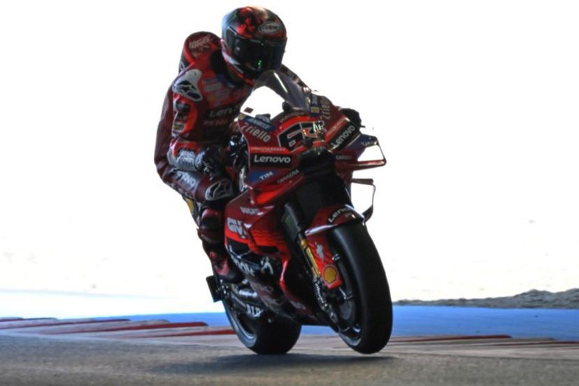 Ducati Lenovo Team rider Francesco Bagnaia of Italy rides his motorcycle during the MotoGP class practice session of the Japanese MotoGP Grand Prix at Mobility Resort Motegi in Motegi, Tochigi prefecture on September 27, 2025.  TOSHIFUMI KITAMURA / AFP