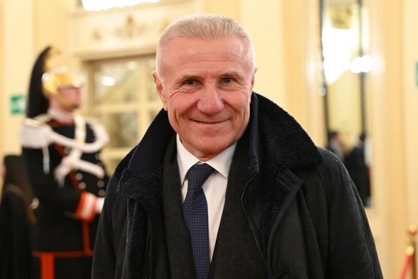 Former athlete Sergey Bubka arrives for the opening ceremony of the 145th IOC Session at La Scala Theatre in Milan on February 2, 2026.  PIERO CRUCIATTI / AFP