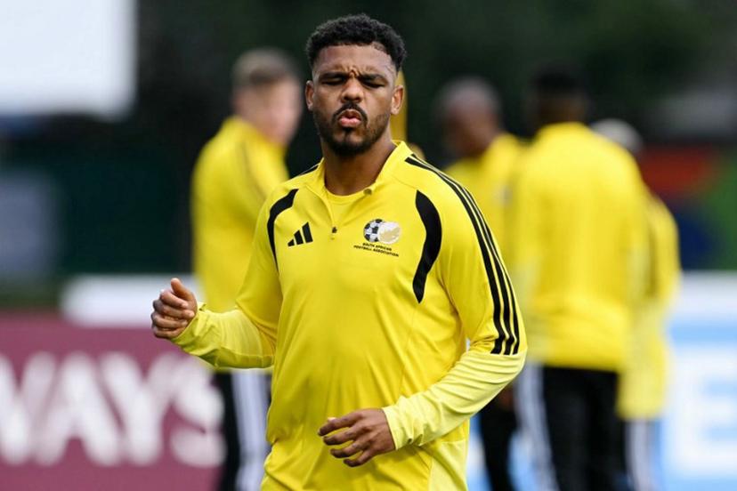 South Africa's forward #09 Lyle Foster takes part in a training session at the Club America Training Site in Mexico City on June 10, 2026, on the eve of the 2026 World Cup football match between Mexico and South Africa.  Yuri CORTEZ / AFP