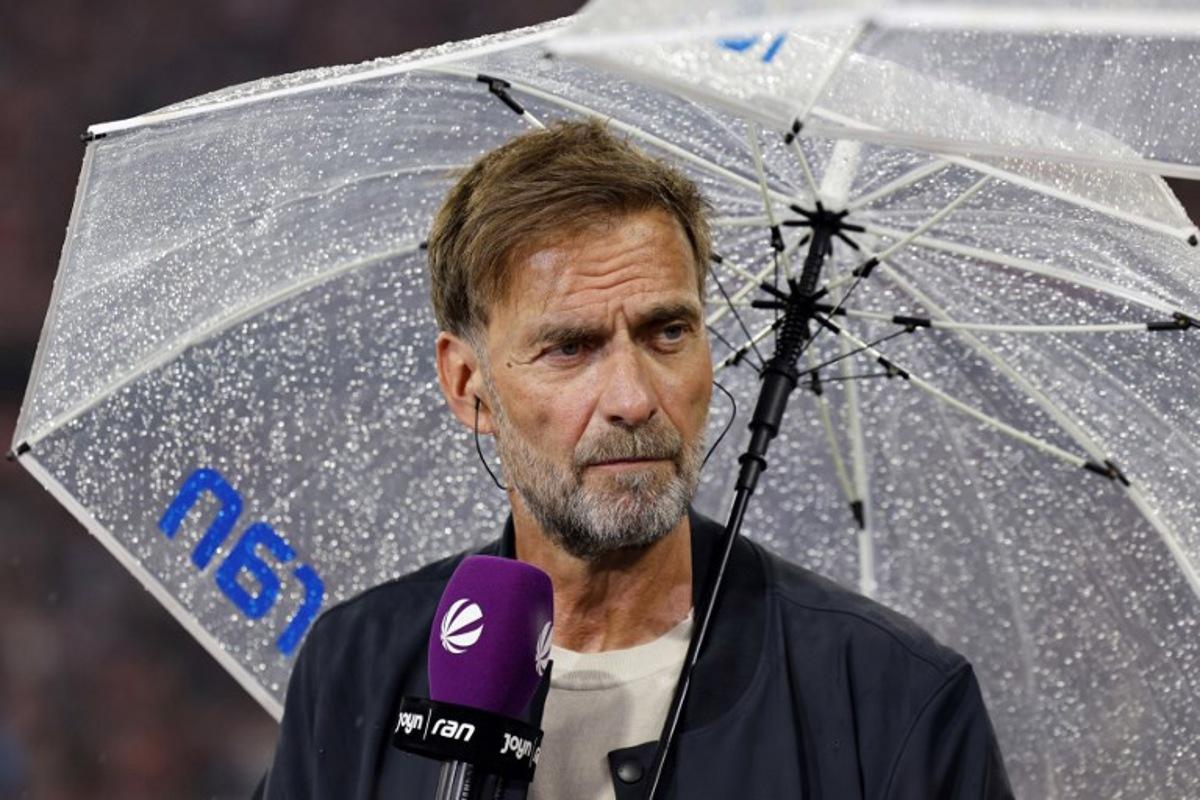 Juergen Klopp, Germany's new head coach, is pictured during an interview prior to the German first division Bundesliga football match between FC Bayern Munich and VfB Stuttgart in Munich, southern Germany, on August 28, 2026.  Alexandra BEIER / AFP