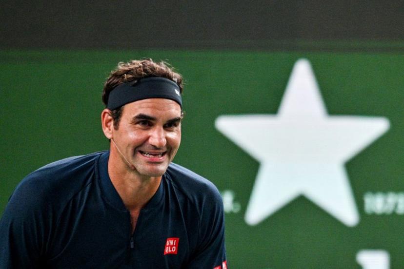 Swiss Roger Federer participates in the exhibition event Roger and friends celebrity doubles match at the Shanghai Masters tennis tournament in Shanghai on October 10, 2025.  Hector RETAMAL / AFP