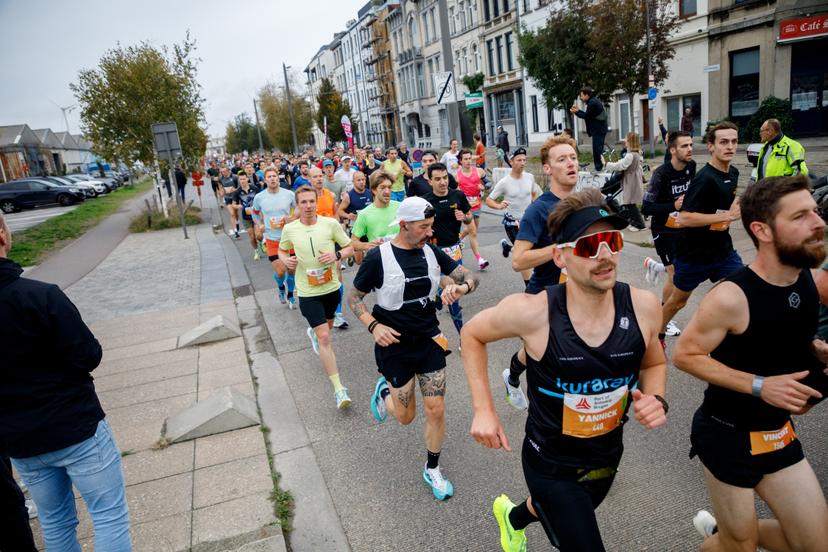 Illustration picture taken during the marathon race at the Antwerp Marathon running event, in Antwerp, Sunday 20 October 2024. BELGA PHOTO HATIM KAGHAT