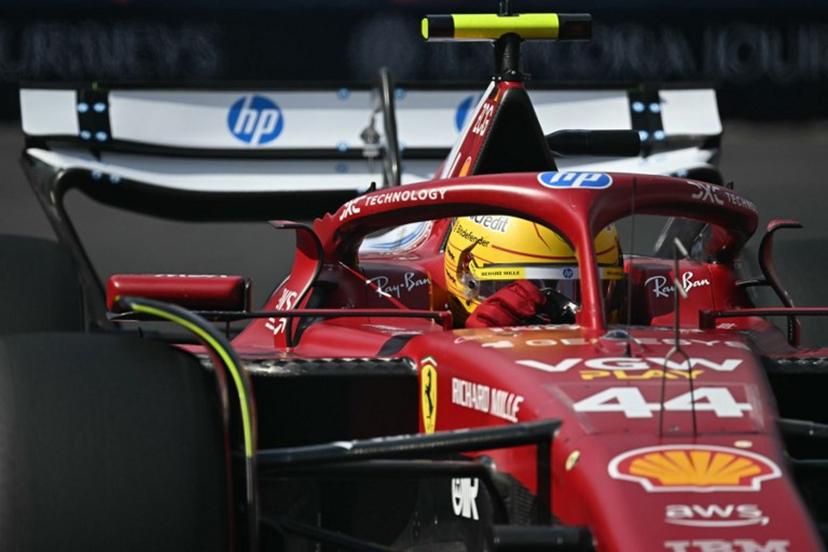 Ferrari's British driver Lewis Hamilton drives during qualifying for the Formula One Monaco Grand Prix at the Circuit de Monaco, on May 24, 2025.  Gabriel BOUYS / AFP