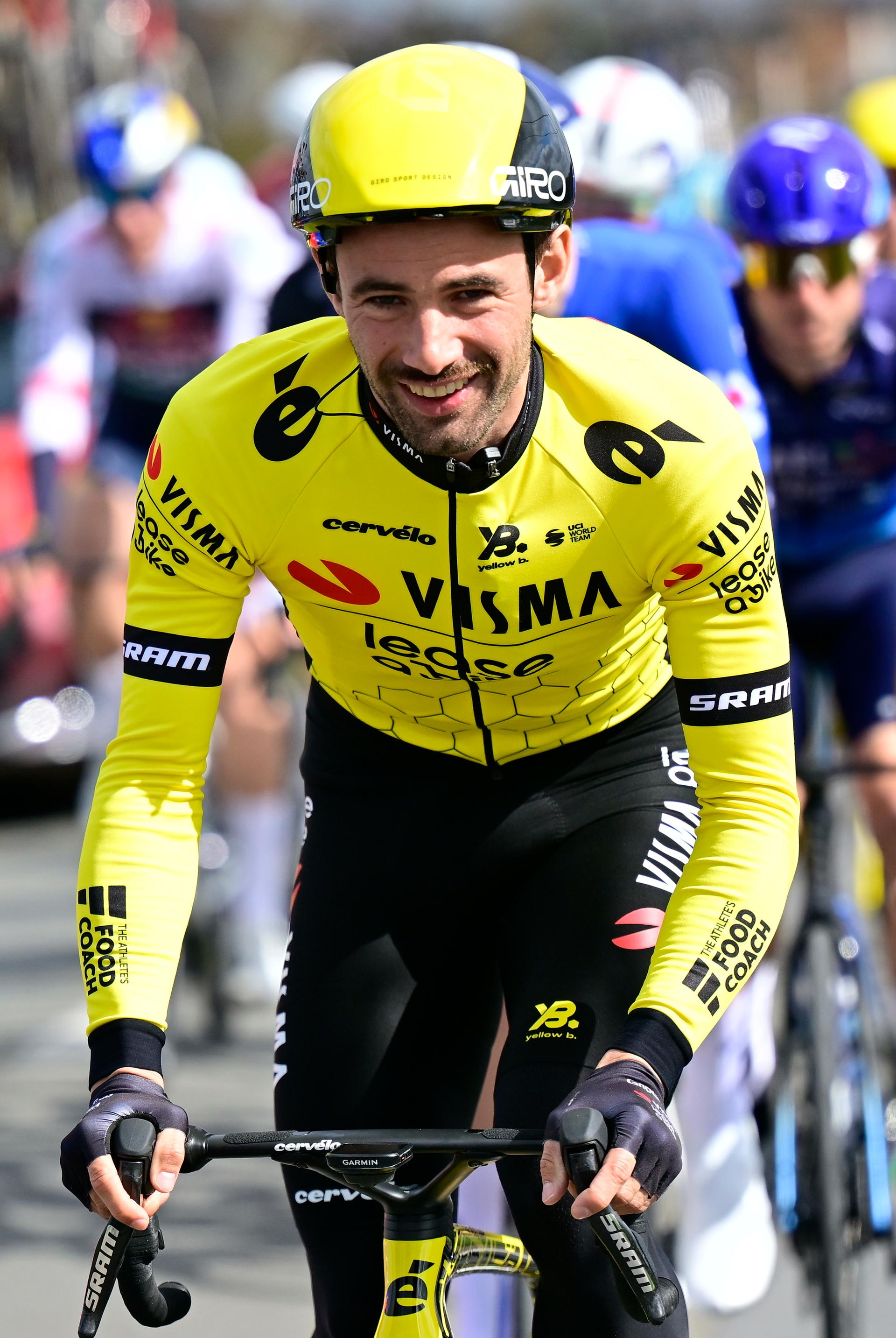 Belgian Victor Campenaerts of Team Visma-Lease a Bike pictured in action during the 'Classic Brugge-De Panne' men's elite one-day cycling race, 195,6 km from Brugge to De Panne, Wednesday 26 March 2025. BELGA PHOTO DIRK WAEM