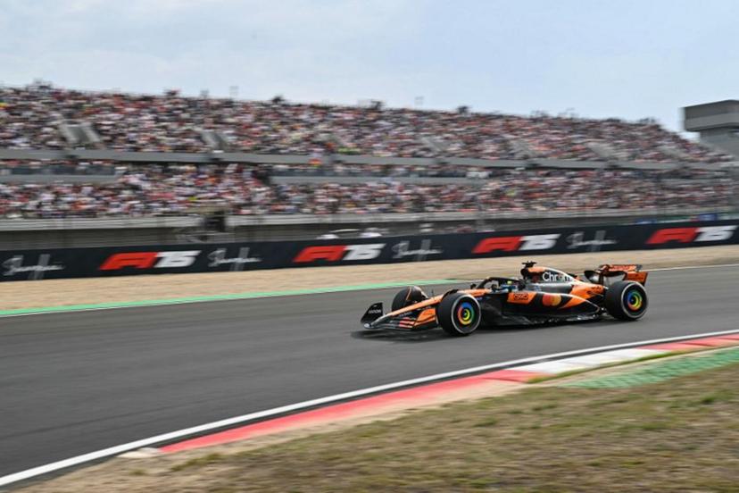 McLaren's Australian driver Oscar Piastri drives during the Formula One Chinese Grand Prix at the Shanghai International Circuit in Shanghai on March 23, 2025.  HECTOR RETAMAL / AFP