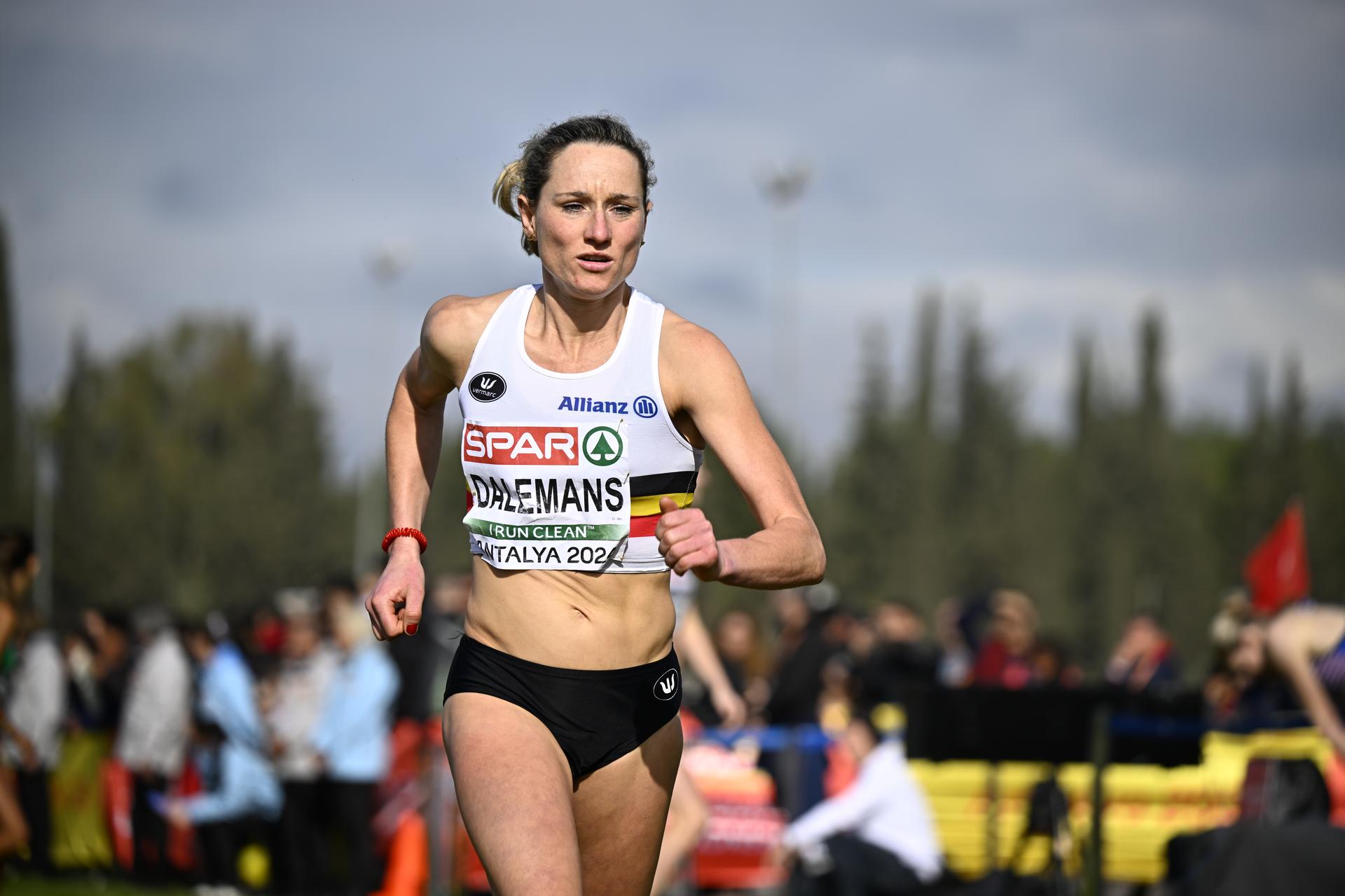 Belgian Eline Dalemans pictured in action during the mixed relay race of the European ross country running championships event in Antalya, Turkey, . BELGA PHOTO JASPER JACOBS