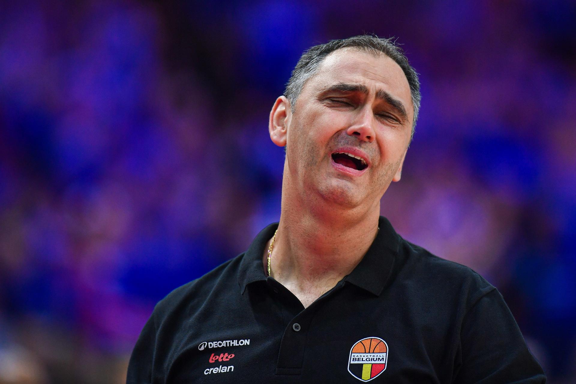 Belgium's head coach Dario Gjergja pictured during a basketball match between Belgium's national team Belgian Lions and Iceland, Saturday 30 August 2025 in Katowice, Poland, the second game of the group stage of the Eurobasket 2025 European championships. BELGA PHOTO MARCIN BULANDA *** BELGIUM ONLY ***