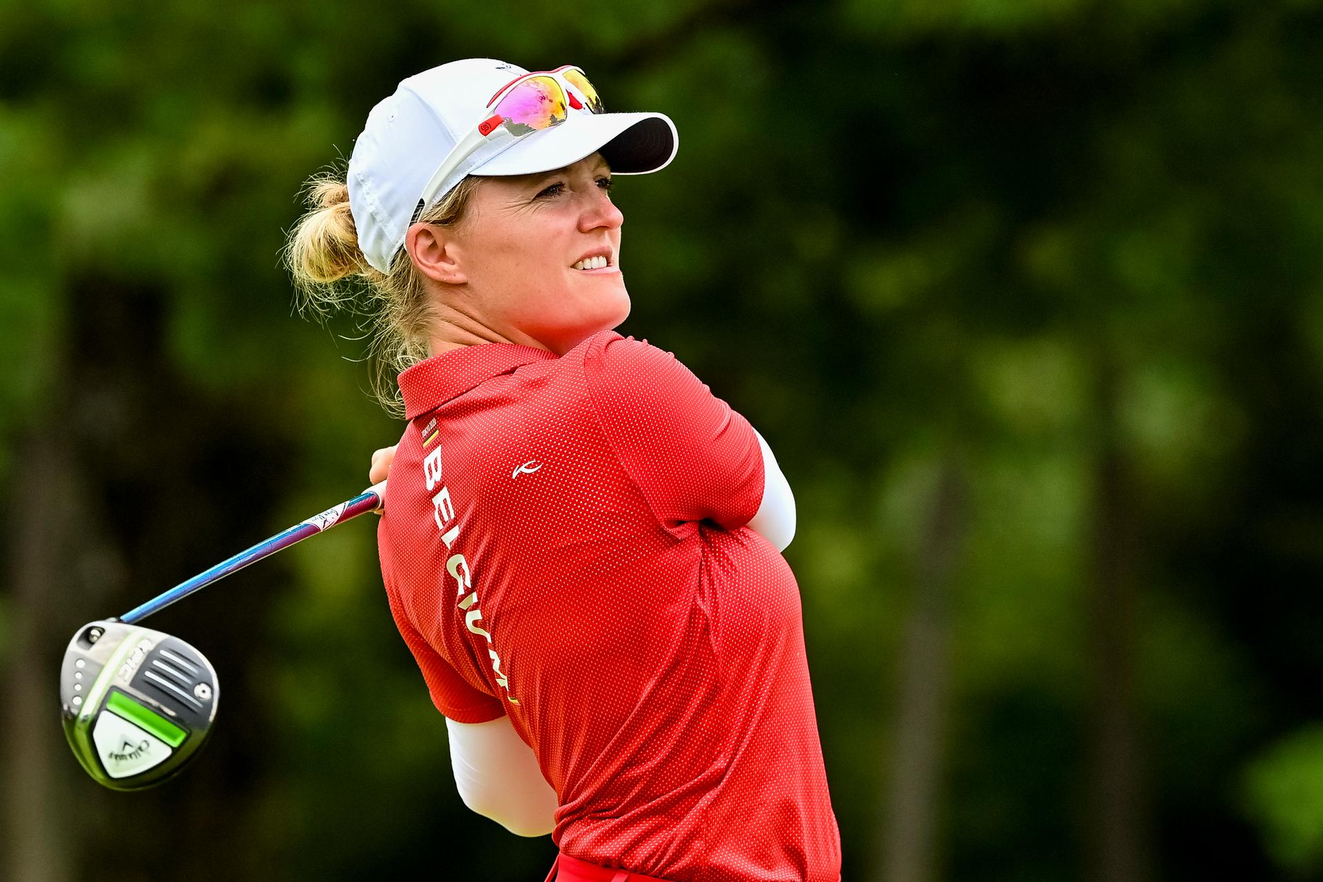 Belgian Golf player Manon De Roey pictured in action during the final day of the women's Golf Individual Stroke Play on the 17th day of the 'Tokyo 2020 Olympic Games' in Tokyo, Japan on Saturday 07 August 2021. The postponed 2020 Summer Olympics are taking place from 23 July to 8 August 2021. BELGA PHOTO DIRK WAEM