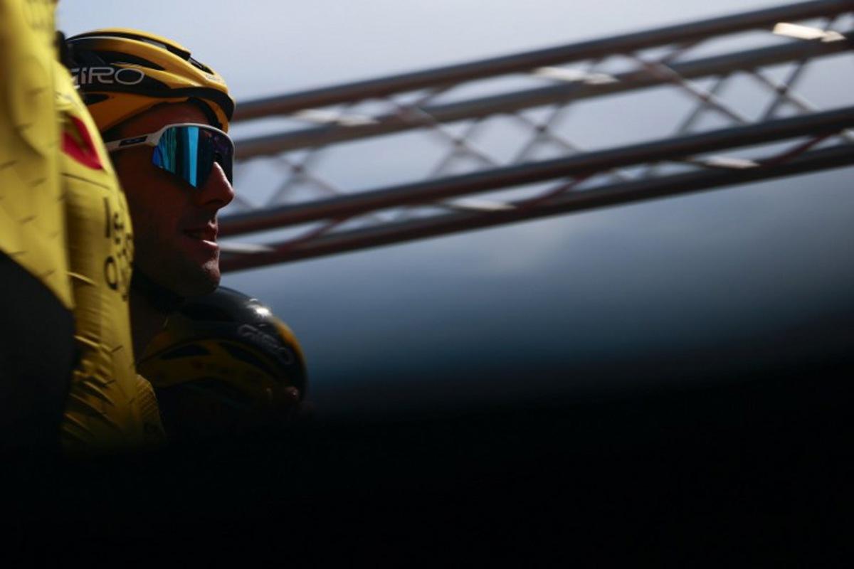 Team Visma-Lease a Bike's British rider Simon Yates looks on ahead of the start of the 20th stage of the 108th Giro d'Italia cycling race 205kms from Verres to Sestriere on May 31, 2025.  Luca Bettini / AFP