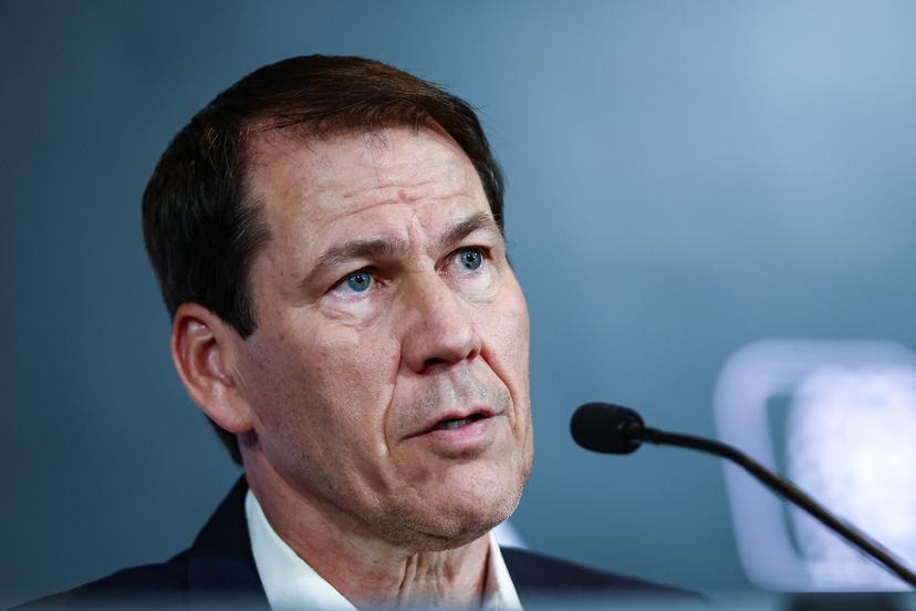 Belgium's head coach Rudi Garcia pictured during a press conference to announce the selection of the Red Devils, the Belgian national soccer team, at the Proximus Basecamp in Tubize, Sunday 18 May 2025. The team is preparing for the matches against Northern Macedonia (06/06) and Wales (09/06). BELGA PHOTO BRUNO FAHY