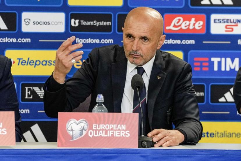 Italy's head coach Luciano Spalletti addresses a press conference after his side lost 0-3 the 2026 FIFA World Cup Qualifying Group I football match between Norway and Italy at the Ullevaal Stadium in Oslo on June 6, 2025.  Erik Flaaris Johansen / NTB / AFP