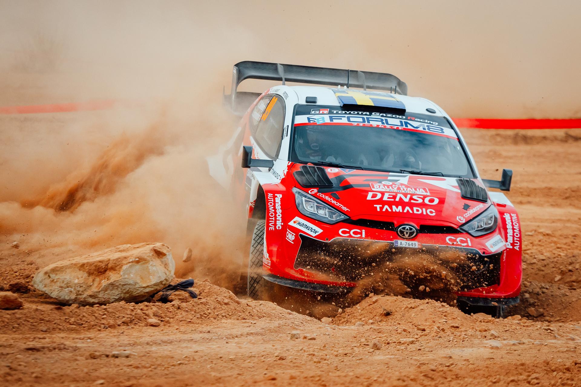ATTENTION EDITORS - HANDOUT PICTURES - EDITORIAL USE ONLY MANDATORY CREDIT Toyota Gazoo Racing -   This handout picture, released by Toyota Gazoo Racing on Thursday 1 October 2026 shows Oliver Solberg and Elliott Edmondson during the shadedown phase of the WRC Rally of Sardinia.    - Belga and Belga editorial board decline all responsability regarding the content of this picture. PHOTO HANDOUT Toyota Gazoo Racing