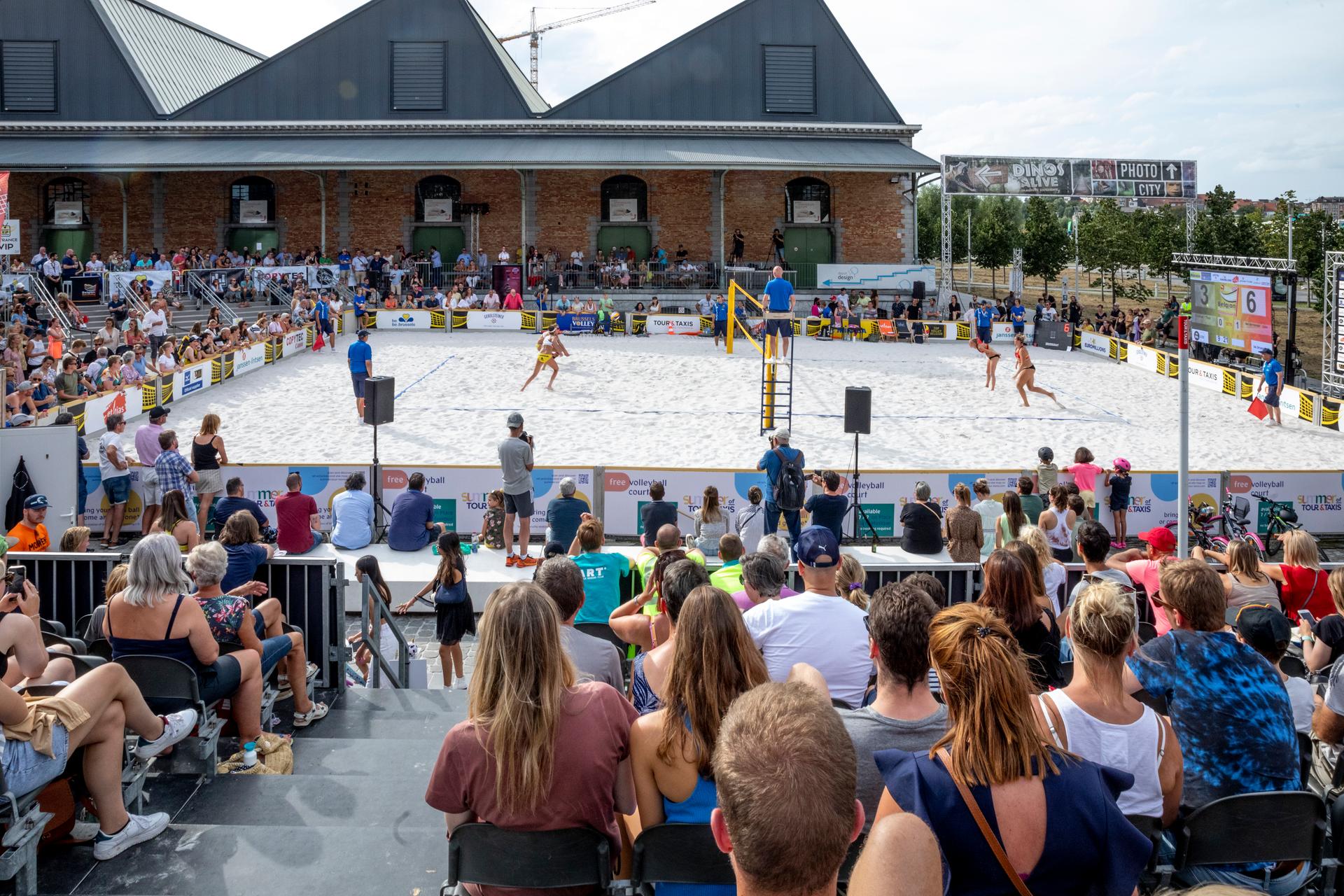 Illustration picture shows the finals of the Belgian championships beach volleyball, Sunday 15 August 2021 in Brussels. BELGA PHOTO HATIM KAGHAT