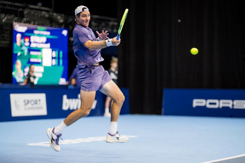 Jan-Lennard Struff of Germany pictured in action during the European Open ATP tennis tournament in Brussels, on Tuesday 20 October. This year's edition of the tournament is taking place from 17 to 25 October BELGA PHOTO JASPER JACOBS